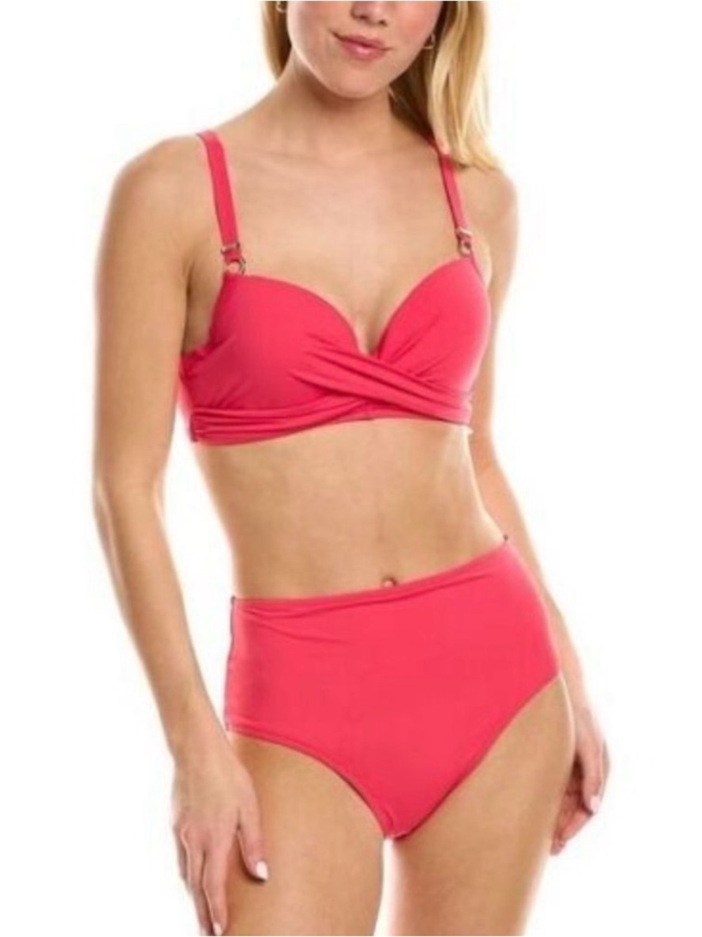 Catherine Malandrino Bold Hot Pink Bra-Style Bikini Top and bottom